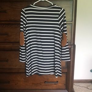 Cool Melon stripe/elbow patch tunic